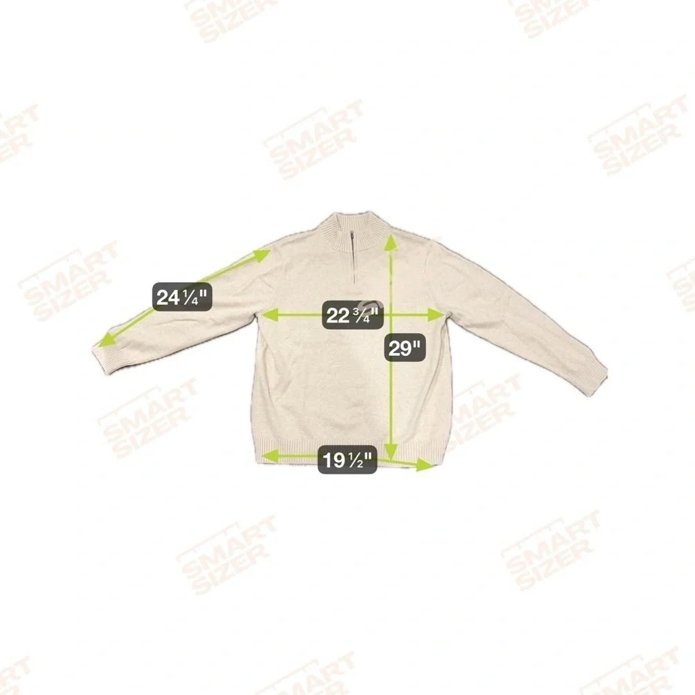 G.H. Bass Sweater Men's Size XXL Pullover 100% Cotton Beige 1/4 Zip
